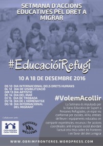 Cartell Setmana Accions educatives pel dret a migrar